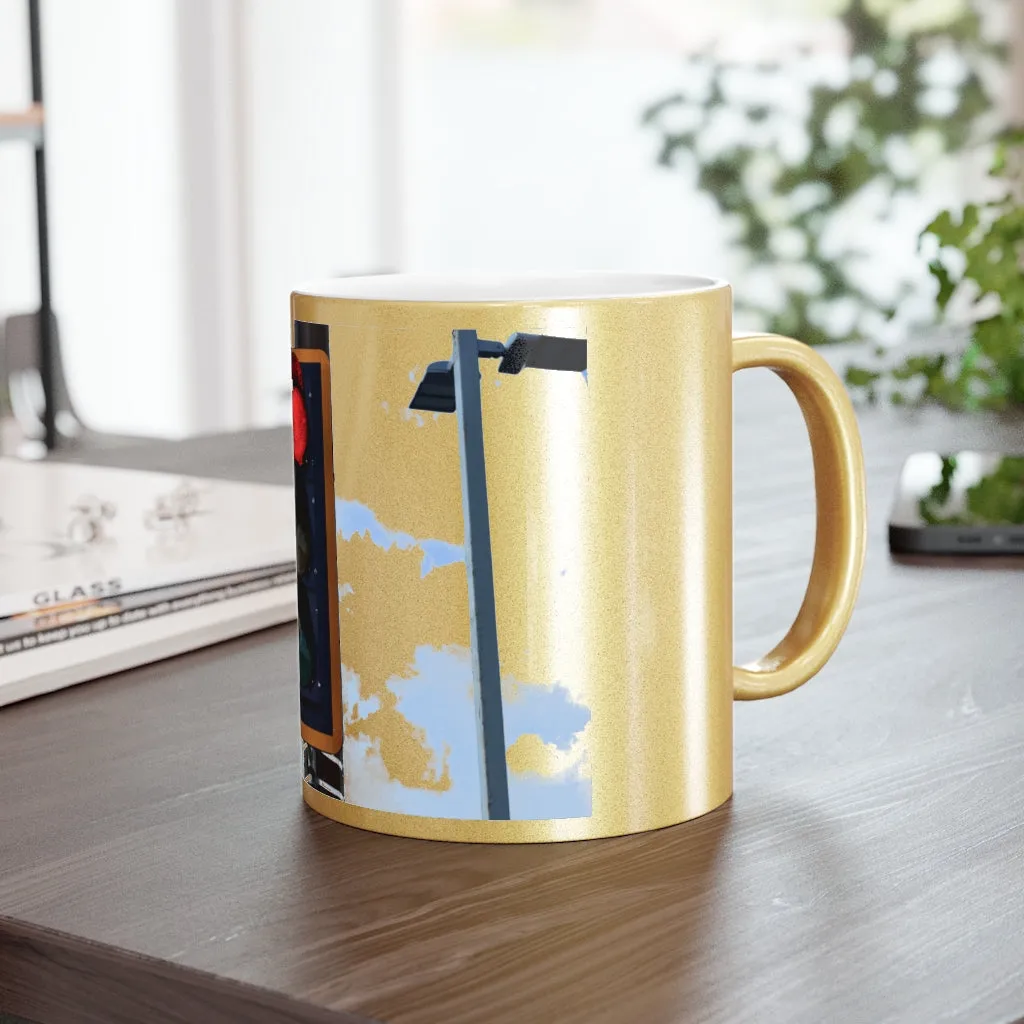 Red Light Metallic Mug (Silver / Gold)