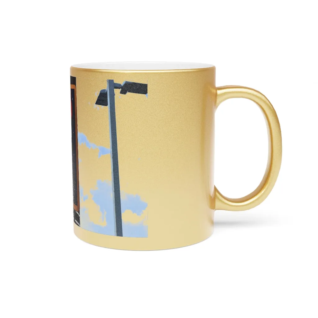 Red Light Metallic Mug (Silver / Gold)