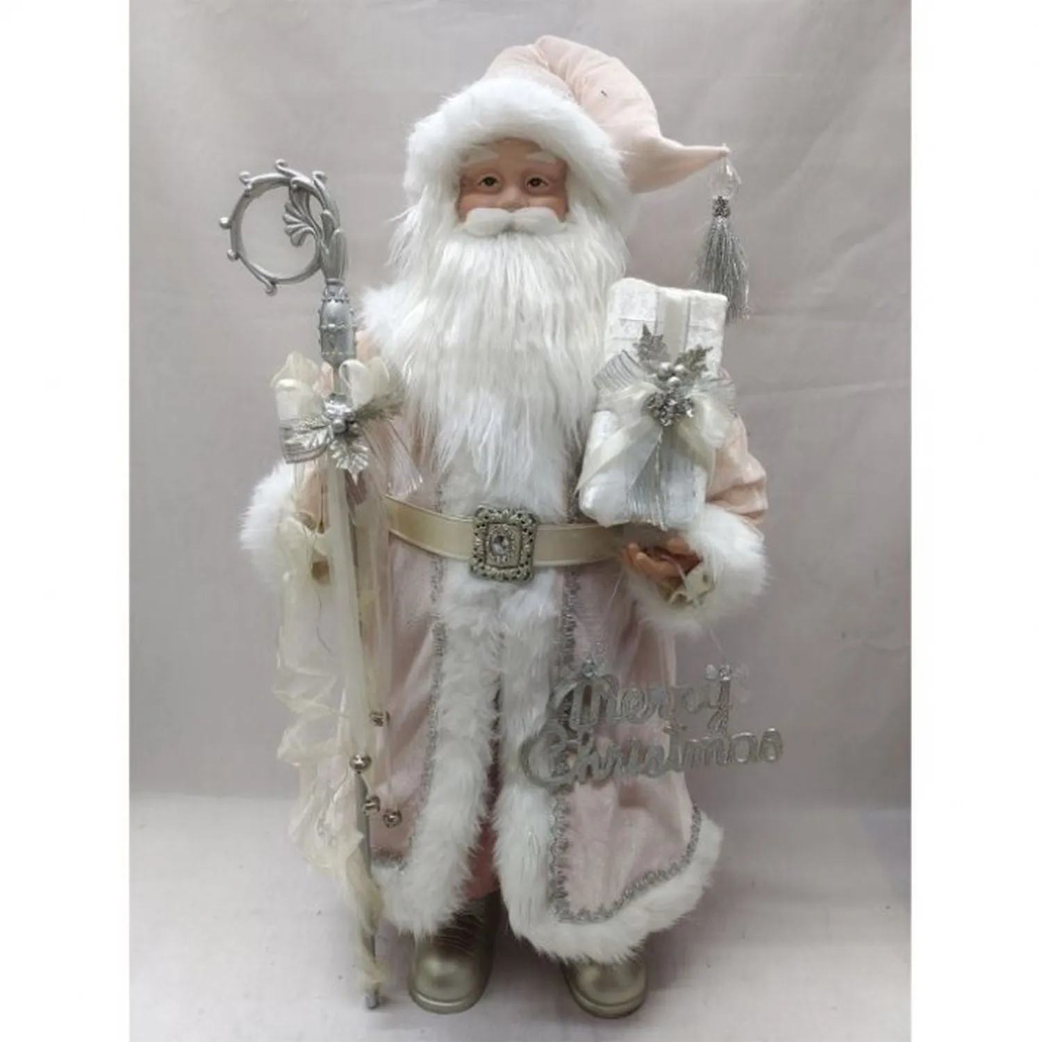 Regency International 34" Fabric Santa W/Staff