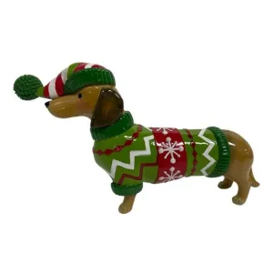 Regency International 5.5" Resin Dachshund In Sweater