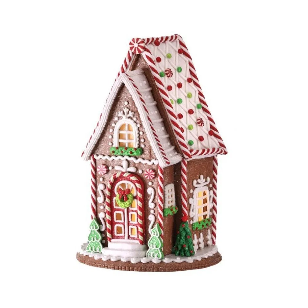 Regency International A-Frame Gingerbread House Figurine, 13 inches, Multi-Color