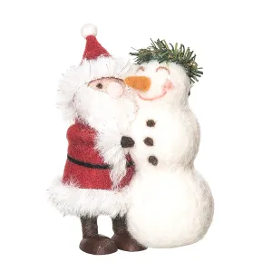 Santa with Snowman Figurine