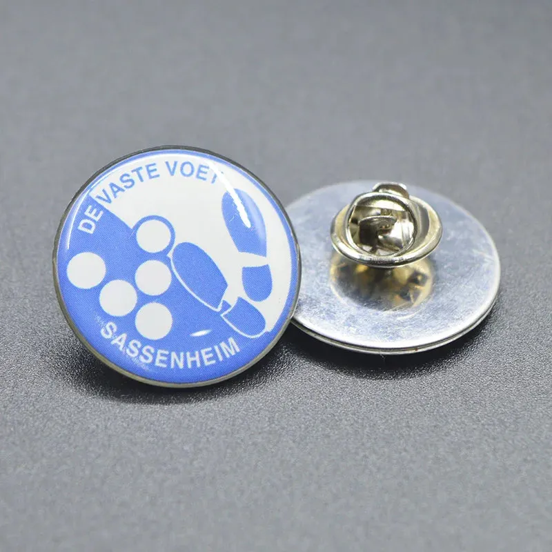 Shirley Custom 100pcs/lot epoxy domed pins personalized metal badges lapel pins pines metálicos