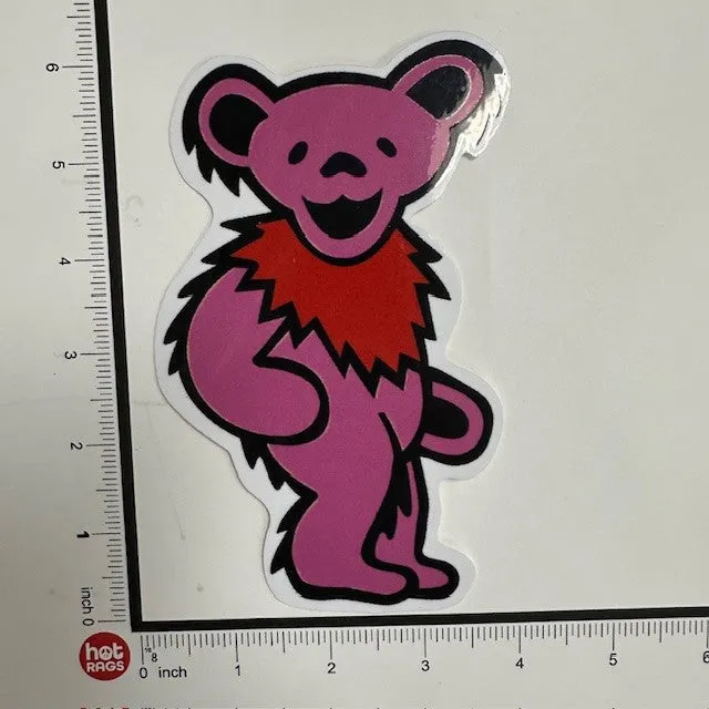 Sticker - Grateful Dead Bear - Large Pink