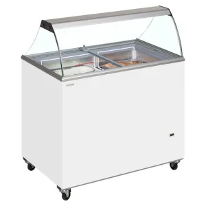 Tefcold Scoop Ice Cream Counter Display Freezer 10 x 5 Litre - IC400SC   CANOPY