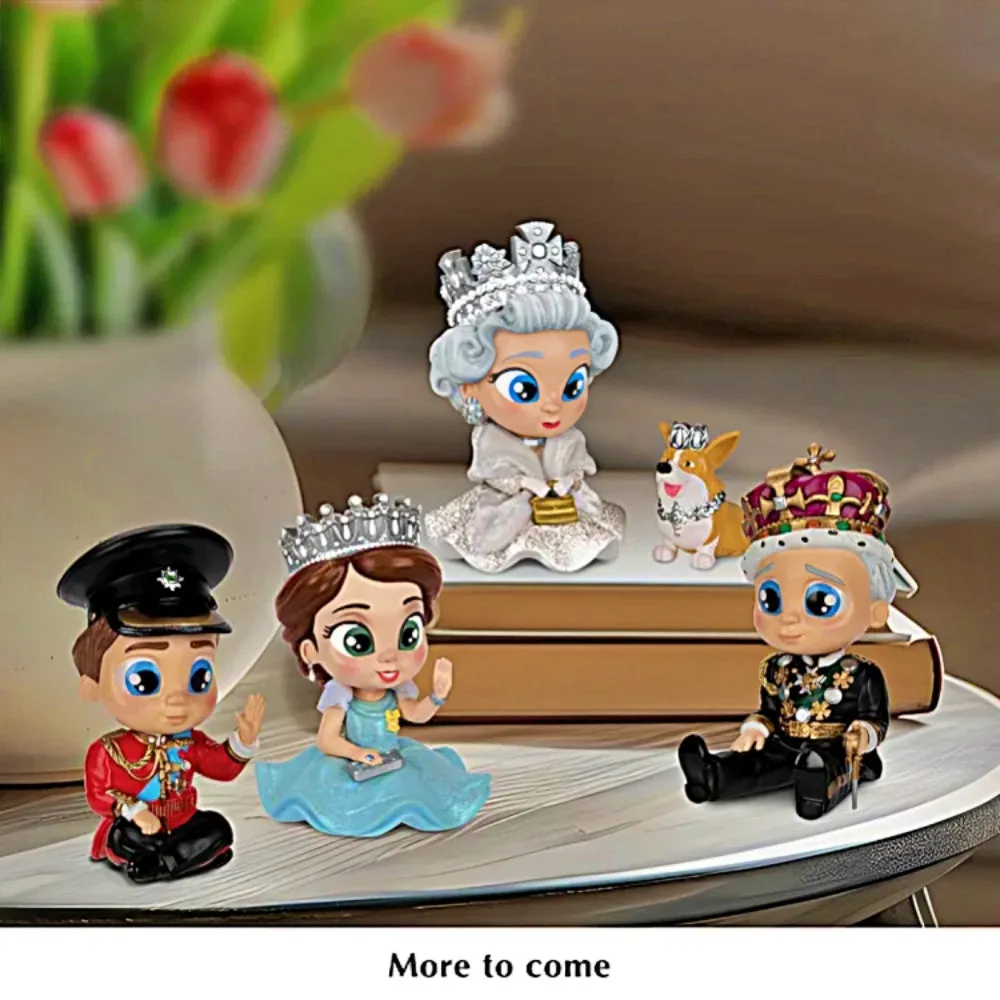 The Ashton-Drake Galleries Queen Elizabeth II and Her Corgi Figurine from Whimsical House of Windsor Tots Collection Issue #1 Handcrafted Hand-Painted Royal Family Collectible with Silver Crown and Shimmering Dress 4-inches