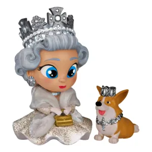 The Ashton-Drake Galleries Queen Elizabeth II and Her Corgi Figurine from Whimsical House of Windsor Tots Collection Issue #1 Handcrafted Hand-Painted Royal Family Collectible with Silver Crown and Shimmering Dress 4-inches