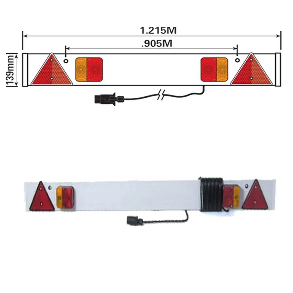 Trailer LED Lighting Board 4ft Wide with 6m Cable MP254PLED