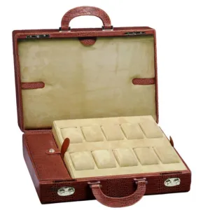 UNDERWOOD (LONDON) - 10-Unit Croco Watch Attache Case | UN120/CBRW