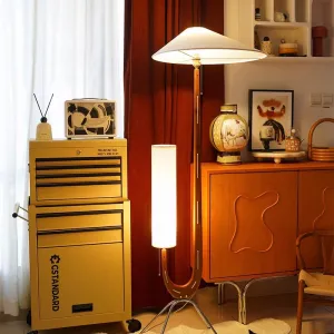 Vintage Nordic Solid Wood LED Floor Lamp