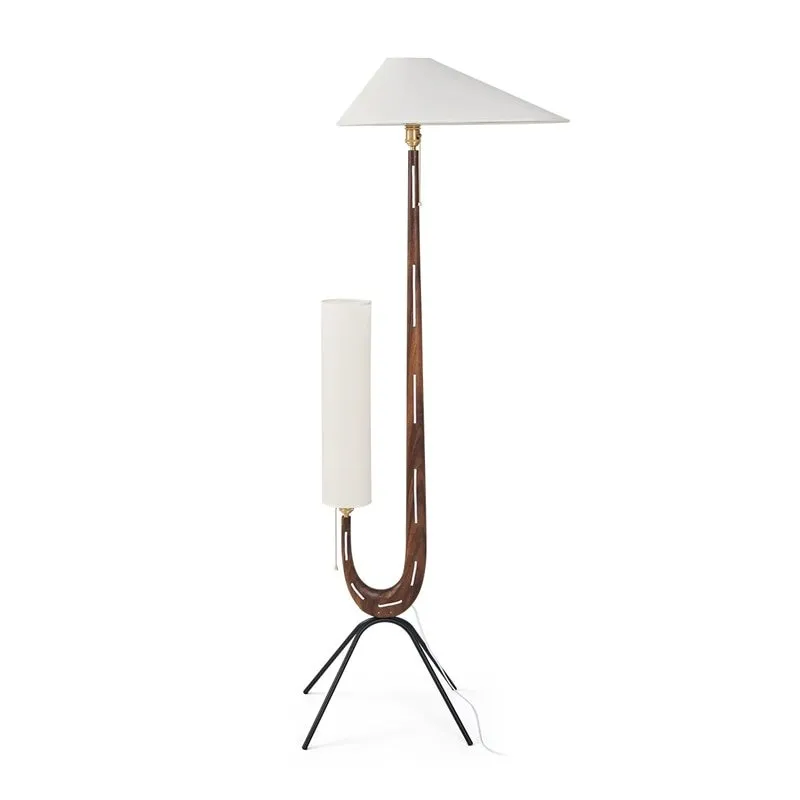 Vintage Nordic Solid Wood LED Floor Lamp