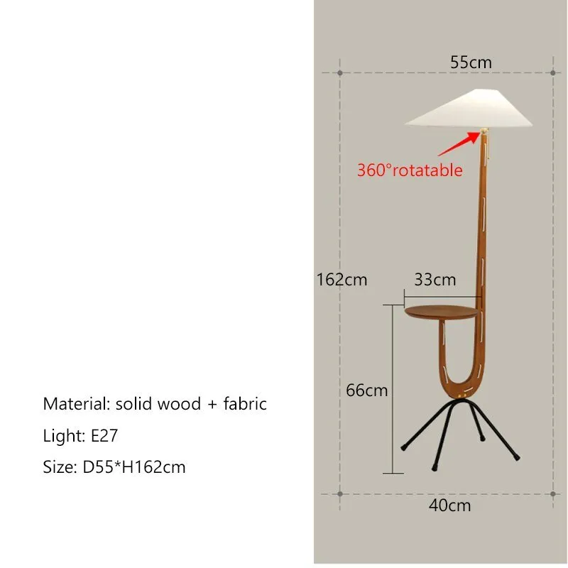 Vintage Nordic Solid Wood LED Floor Lamp